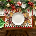 thumbnail image 5 of Smile Gingerbread Candy Cane Christmas Placemats Set of 4, 12x18 Inch Seasonal Table Mats, 5 of 6