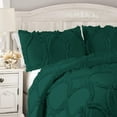 thumbnail image 3 of DNG Creations 1 Piece Ruffle Ribbon Design Comforter ( Full/Queen Size ) Ultra Soft All-Season 550 GSM 800 Threads Count,100% Egyptian Cotton - Solid Teal Green Colour, 3 of 5