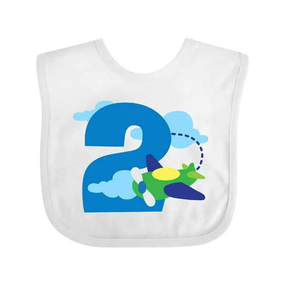 Inktastic 2nd Birthday Airplane Pilot Boys Baby Bib