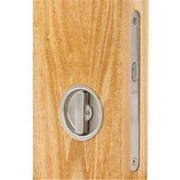 Omnia 3910.32D 2 in. Backset Sliding Pocket Door Mortise Lock with Round Trim, Satin Stainless Steel