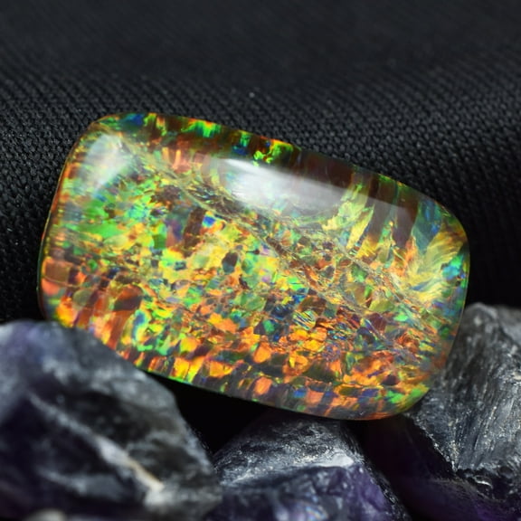 CERTIFIED Cushion Cut 10.20 Ct Boulder Opal Multi-Color Loose Gemstone Natural