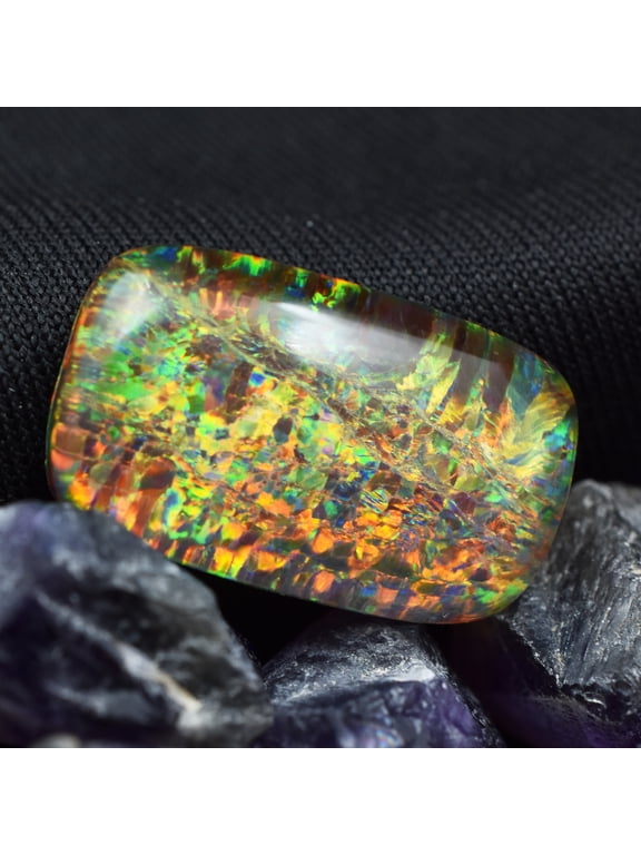 CERTIFIED Cushion Cut 10.20 Ct Boulder Opal Multi-Color Loose Gemstone Natural
