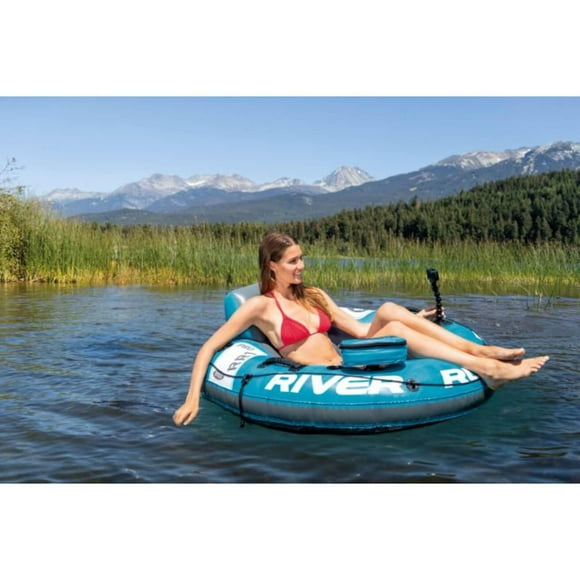 Intex River Run 1 Pro, Single Rider Inflatable Water Raft with Cup Holder