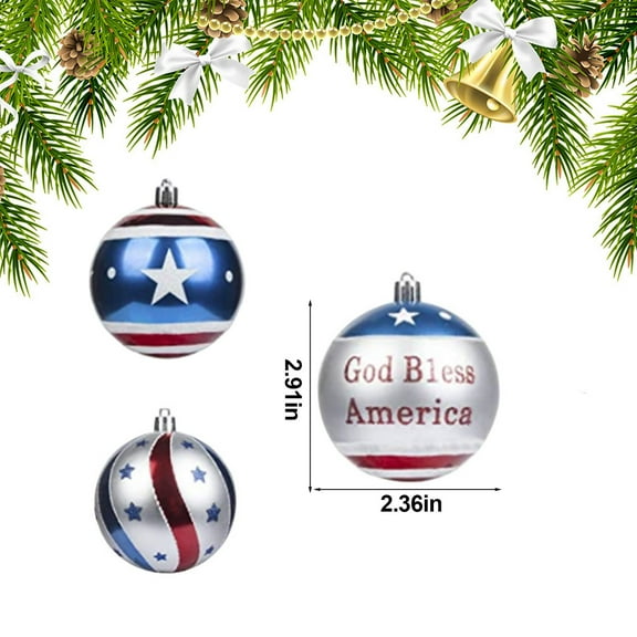 Eoozwa 12PCS Patriotic Ornaments Hanging Balls 4th of July Independence Day Tree Ornaments Red White Blue Stars Balls for Holiday Wedding Veteran Day Tree Decorations