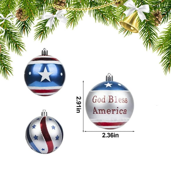 TIMIFIS Boule Suspendue en Plastique 12 Pcs Ornements de Boule du 4 Juillet Décorations Patriotiques pour Arbre Boule en Plastique Décorations de Fête Décoration Maison