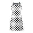 thumbnail image 4 of Wycnly Formal Dresses for Women Sexy Hollowed off Shoulder Plus Size Beach Party Strap Mini Dresses Sleeveless Halter Polka Dot Print 2024 Summer Short Dress White l, 4 of 4