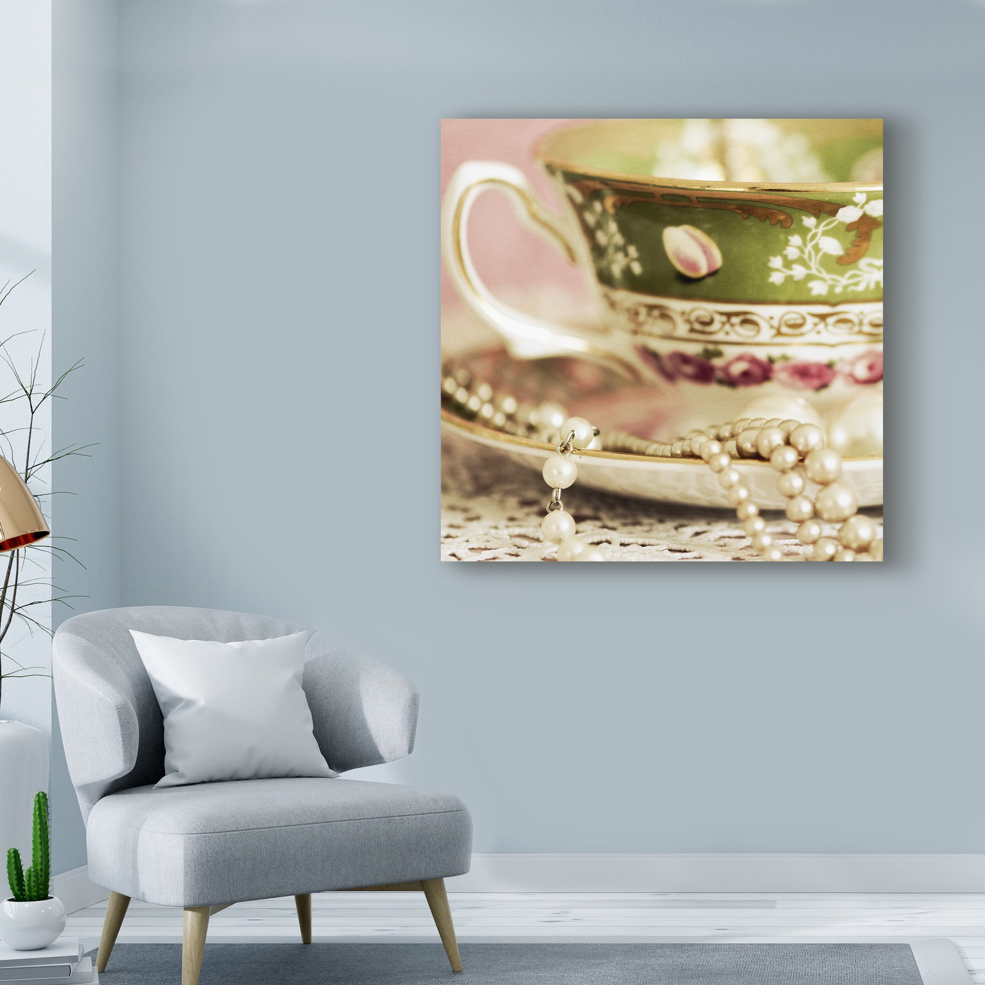 Trademark Fine Art 'Antique Cups And Saucers 1' Canvas Art by Tom Quartermaine