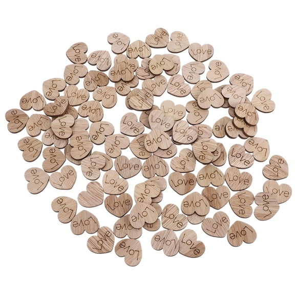 GOOHOCHY 100 Pcs Centres de Table Dorés en Forme de Cœur Confettis en Bois Décoratifs Bricolage