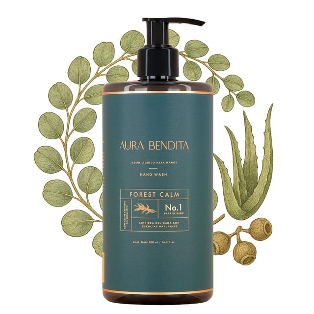 Jabón Líquido Para Manos 500ml | Con Eucalipto (Aceite Esencial 100% Puro) | Sin Fragancias Artificiales, Parabenos ni Ftalatos | Con Extracto de Aloe Vera | Uso Diario | Aura Be