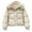 Beige M, variant on Women Winter Cotton Coat Hooded Thickened Padded Short Type with Zipper Pockets Elastic Cuffs Pure Color Windproof Lady Down Coat