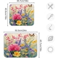 thumbnail image 3 of Dish Drying Mat Spring Flowers and Butterfly Absorbent Dry Mats for Dishes Draining Pad for Kitchen Countertop 18" x 24", 3 of 7