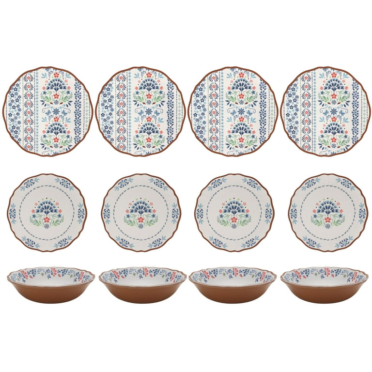 The Pioneer Woman Hattie 12-Piece Bamboo Melamine Dinnerware Set
