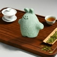 thumbnail image 6 of Gifts kcavykas Decorative Tea Pet Figurine Small Green Sandstone Ornament Smiling Tabletop Sculpture Stress Relief Healing Decorative Collectible Christmas Gift, 6 of 9