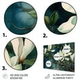 thumbnail image 3 of Designart "Green White Magnolias Landscape Botanical Serenity" Floral Metal Wall Art Prints, 3 of 5