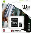 thumbnail image 1 of Kingston Carte micro SDHC Canvas Select Plus 100R A1 C10 + ADP (SDCS2/128GBCR), 1 of 7
