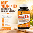 thumbnail image 4 of Sunshine Naturals Vitamin D3 10000 IU (250 mcg) Softgels, Vitamin D Supplement for Bone & Immune Health, 100 Count, 4 of 7