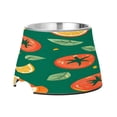 thumbnail image 2 of Raised Pet Bowl with Removable Stainless Steel Insert Anti-Slip No-Tip Dog Bowl for Small to Medium Pets Tomato Orange Pattern, 2 of 6