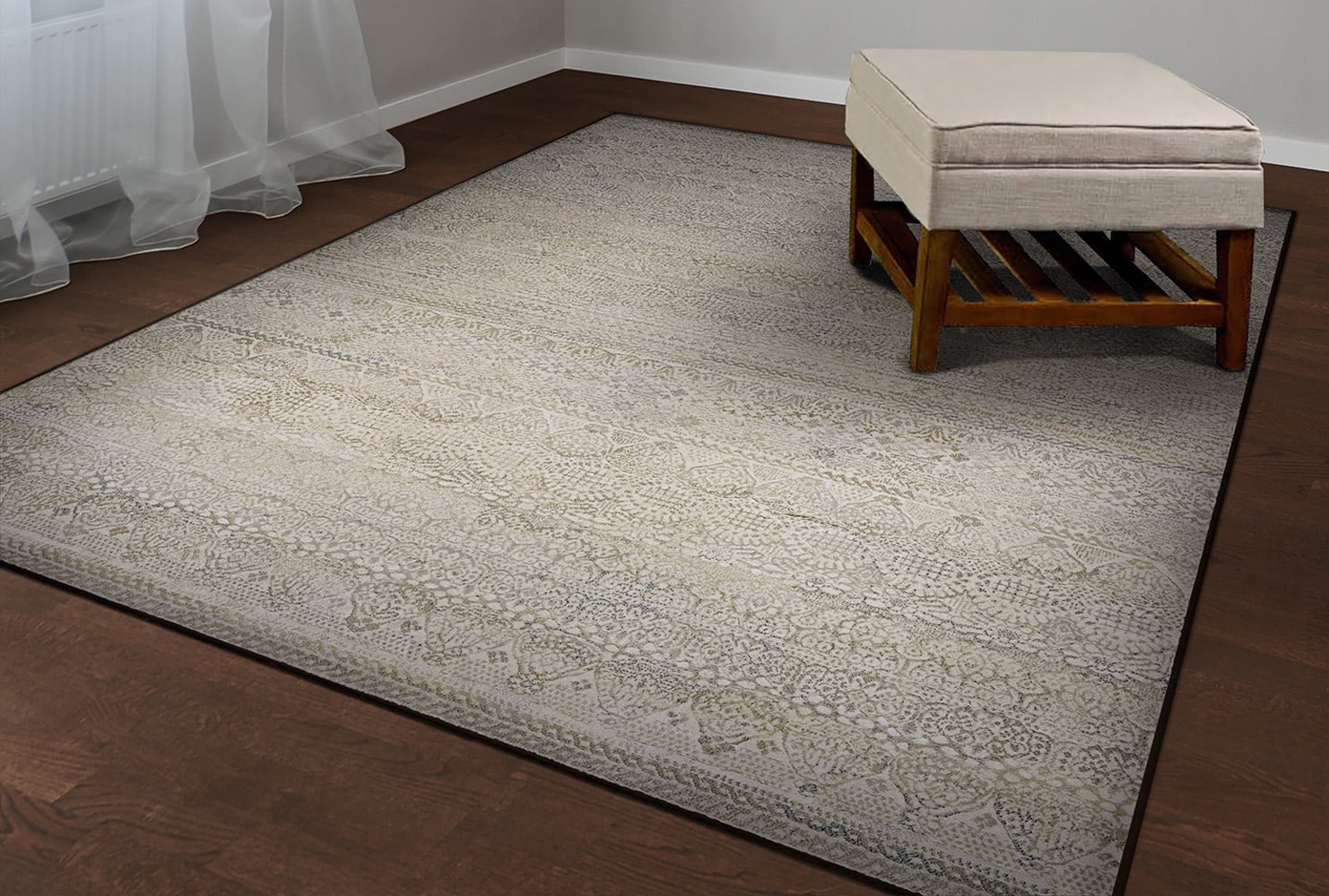 Easton Capella IvoryLight Grey Area Rug Multiple Sizes