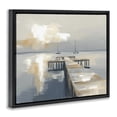 thumbnail image 2 of Stupell Industries Coastal Pier with Two Boats Seascape Black Floating Frame Canvas Art, 21 x 17, by Kim Curinga, 2 of 8
