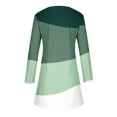 thumbnail image 4 of Robes d'Automne pour Femmes Col Rond Bloc de Couleur Robe à Manches Longues Décontractée Ample Tunique Évasée Mini Robes, 4 of 5