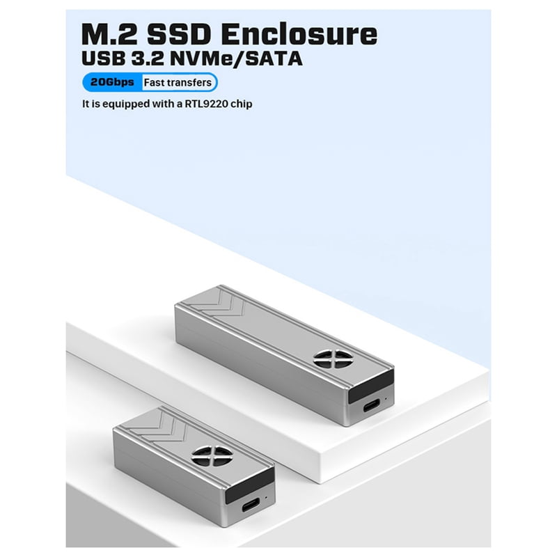 New 20G M.2 Solid State Drive Box NGFF-NVME Dual Protocol External Reading Notebook Mobile Phone Office Use Short