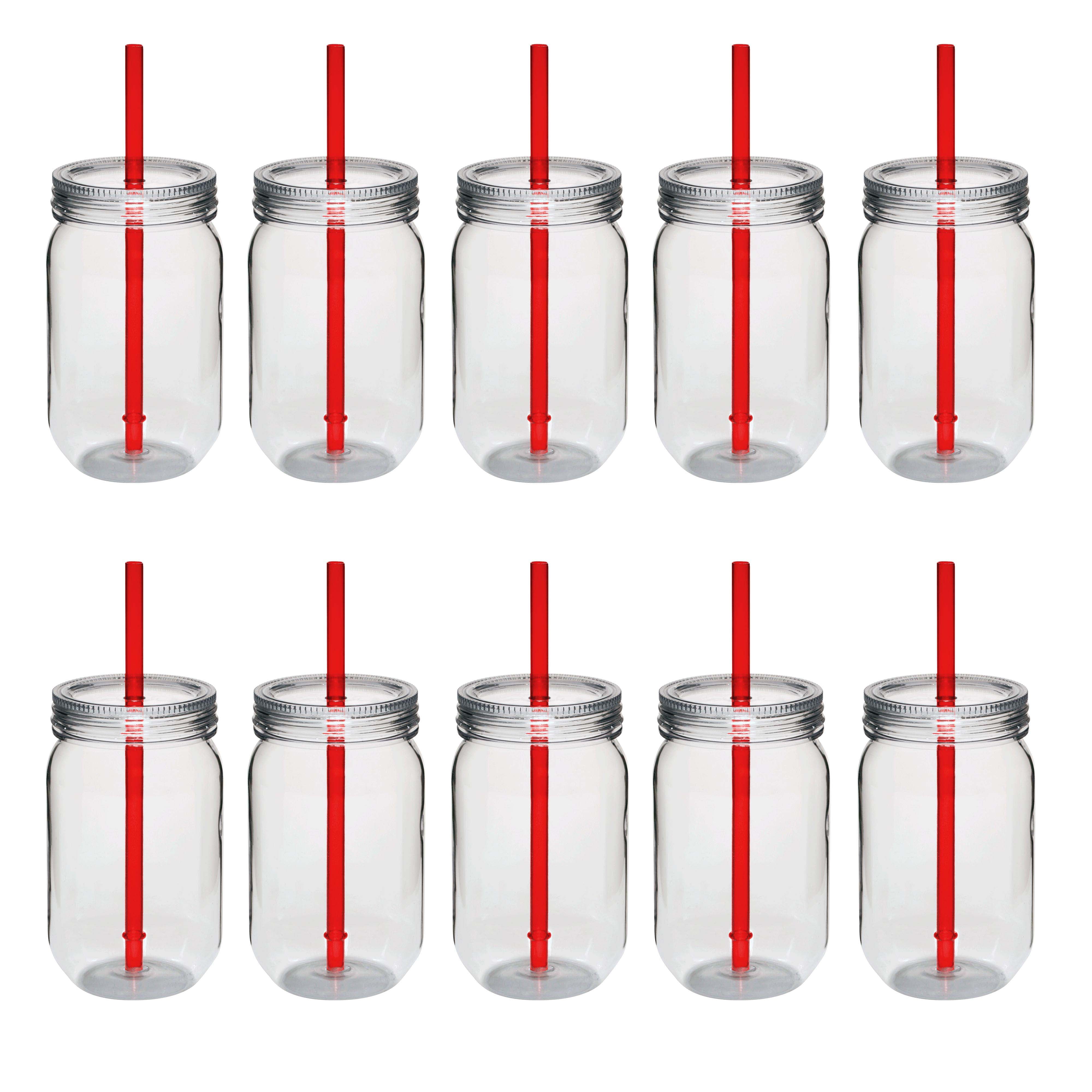 TANGLONG Mason Jar with Lid and Straw,24 oz Mason Jar Cups Set of 8,Glass  Cups with Lids and Straws,Mason Jars with Handle,Mason Jar Drinking Glasses