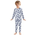 thumbnail image 3 of Hibiscus Flowers Pattern Cotton Pajamas 2 Piece Set Sleepwear Soft and Comfortable Homewear Nightwear, 3 of 7