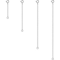 Necklace Extender, 4Pcs 925 Sterling Silver Necklace Extenders Chain Bracelet Anklet Extension for Women Multiple Necklaces Jewelry (1”, 2”, 3”, 4”)