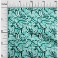 thumbnail image 2 of oneOone Polyester Lycra Turquoise Blue Fabric Abstract Sewing Craft Projects Fabric Prints By Yard 56 Inch Wide, 2 of 4