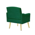 thumbnail image 6 of SYNGAR Accent Chair for Living Room, Bedroom Comfy Reading Armchair, Mid Century Modern Arm Chair Soft Upholstered Cozy Side Single Sofa Chair Relaxing Seating, Golden Metal Legs, Green, 6 of 7
