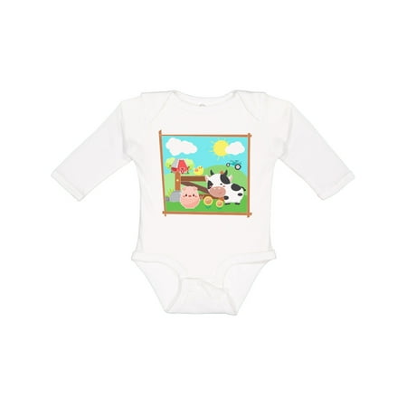 

Inktastic Farm Animals with Cow Chick and Pig Boys or Girls Long Sleeve Baby Bodysuit