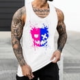 thumbnail image 2 of Camisetas de Tanque de los Hombres Tanque de los Hombres Incolor Gradiente de Impresión Cuello Redondo Correa Delgada Fuga Atrás Regular Casual Deportes Blusas de Tanque, 2 of 5