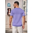 thumbnail image 2 of COOFANDY Mens Knit Polo Shirts Casual Short Sleeve Striped Polo Top Shirts Button Down Business Shirts, 2 of 5