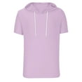 thumbnail image 4 of Aofany Men Plus Size Casual Solid Fashion Hooded Pullover Short Sleeve Sports T-Shirt Top, 4 of 6
