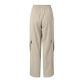 thumbnail image 5 of Gibobby Women's Wide Leg Pants with Pockets High Waist Adjustable Knot Loose Casual Trousers Business Work Casual Pants(Beige,M), 5 of 5