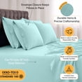 thumbnail image 5 of Lux Decor Collection King Bed Sheets - 16 Inch Deep Pocket 6 Piece Microfiber Bedding Sheets & Pillowcase Sets - Ice Blue, 5 of 11