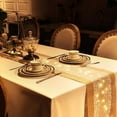 thumbnail image 4 of Burlap Table Runner With LED String Lights Rustic 12" x 71" Christmas Tablecloth Lighted Table Runner Farmhouse Decor For Wedding Bridal Shower Xmas Holiday, 4 of 8