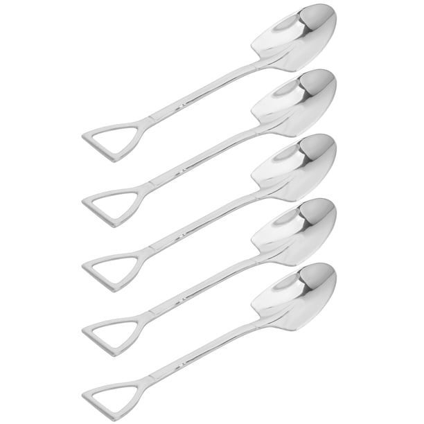 Juego De 5 Cucharas De Café Para Postre, Juego De Cucharas Para Pastel De Postre Y Helado De Acero Inoxidable 304