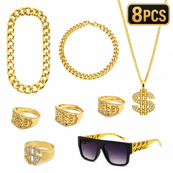 80s and 90s Accessories Outfit for Men, Costume Kit and Party Decor