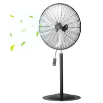 VEVOR Industrial Pedestal Fan, 30 Inch 85-Degree Oscillating Fan, Height Adjustable Standing Fans with 3 Adjustable Speeds, Black