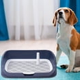 thumbnail image 6 of Washable Pet Dog Toilet, Dog Potty Tray Easy to Clean Indoor Outdoor Bedpan Lattice Urinal Training Pad Holder Trainer Corner for Dogs Cats Dark Blue, 6 of 9
