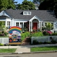 thumbnail image 5 of PHYHOO Rainbow Garden Flag Rainbow Truck Vertical Double Sided Happy Pride Flag Transgender Pansexual Flag Farmhouse Yard Outdoor Lawn Decoration White, 5 of 6