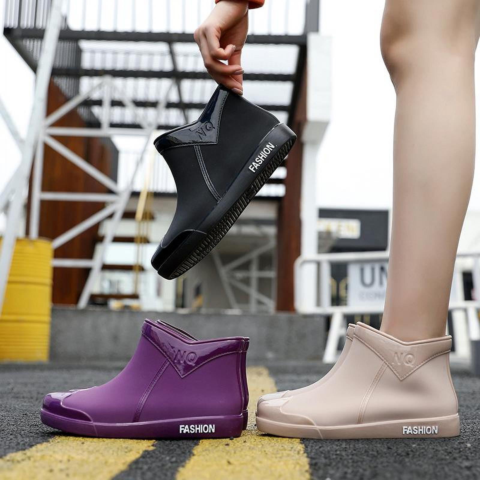 Korean Womens Rain Boot Waterproof Shoes Rubber Mid-calf Boots Hot Sale