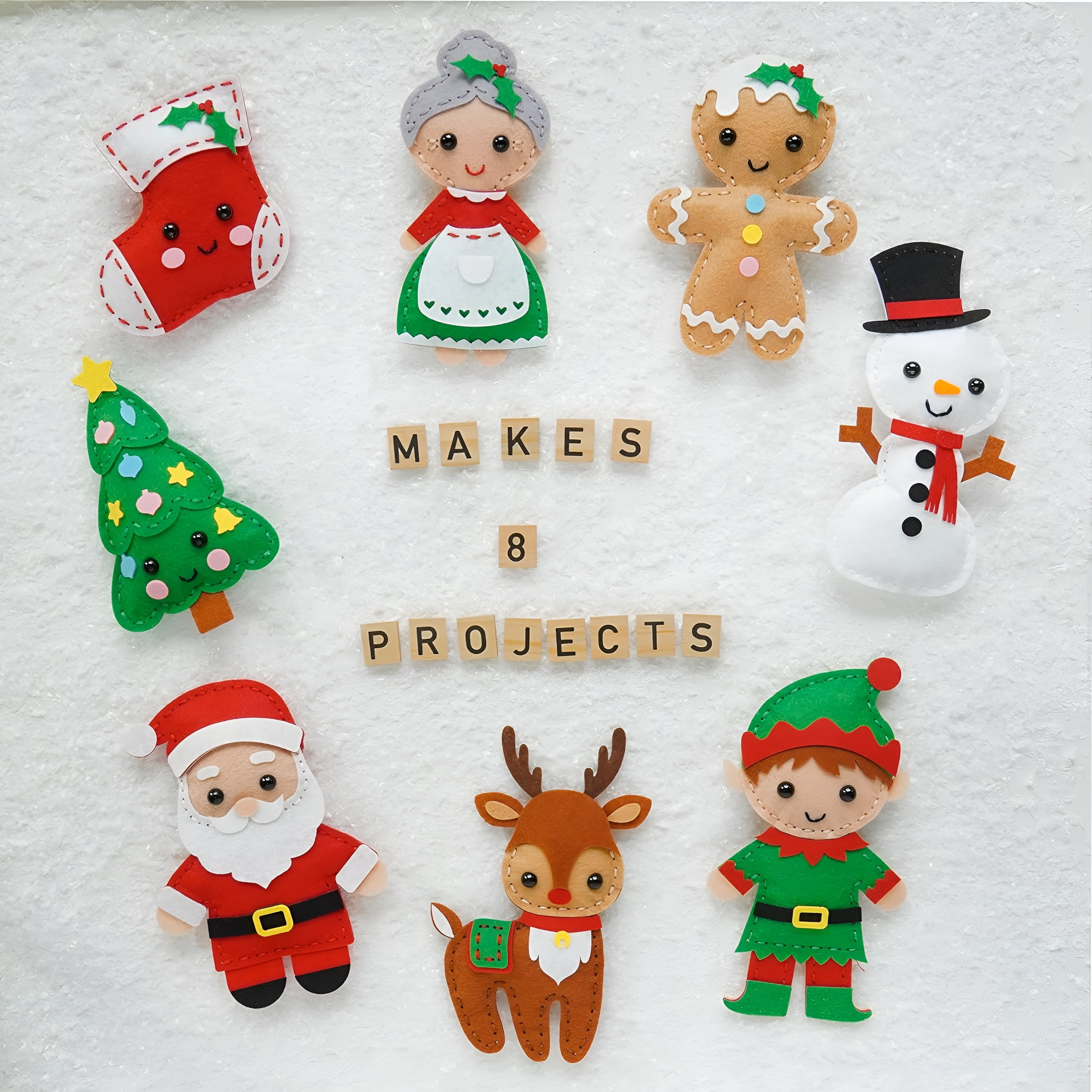BESTSKY 2026 New Sewing Kit for Kids,Fun and Educational Christmas Craft Set for Boys and Girls Age 7-12,Sew Your Own Felt Christmas Set Craft Kit for Beginners,165 Piece Set