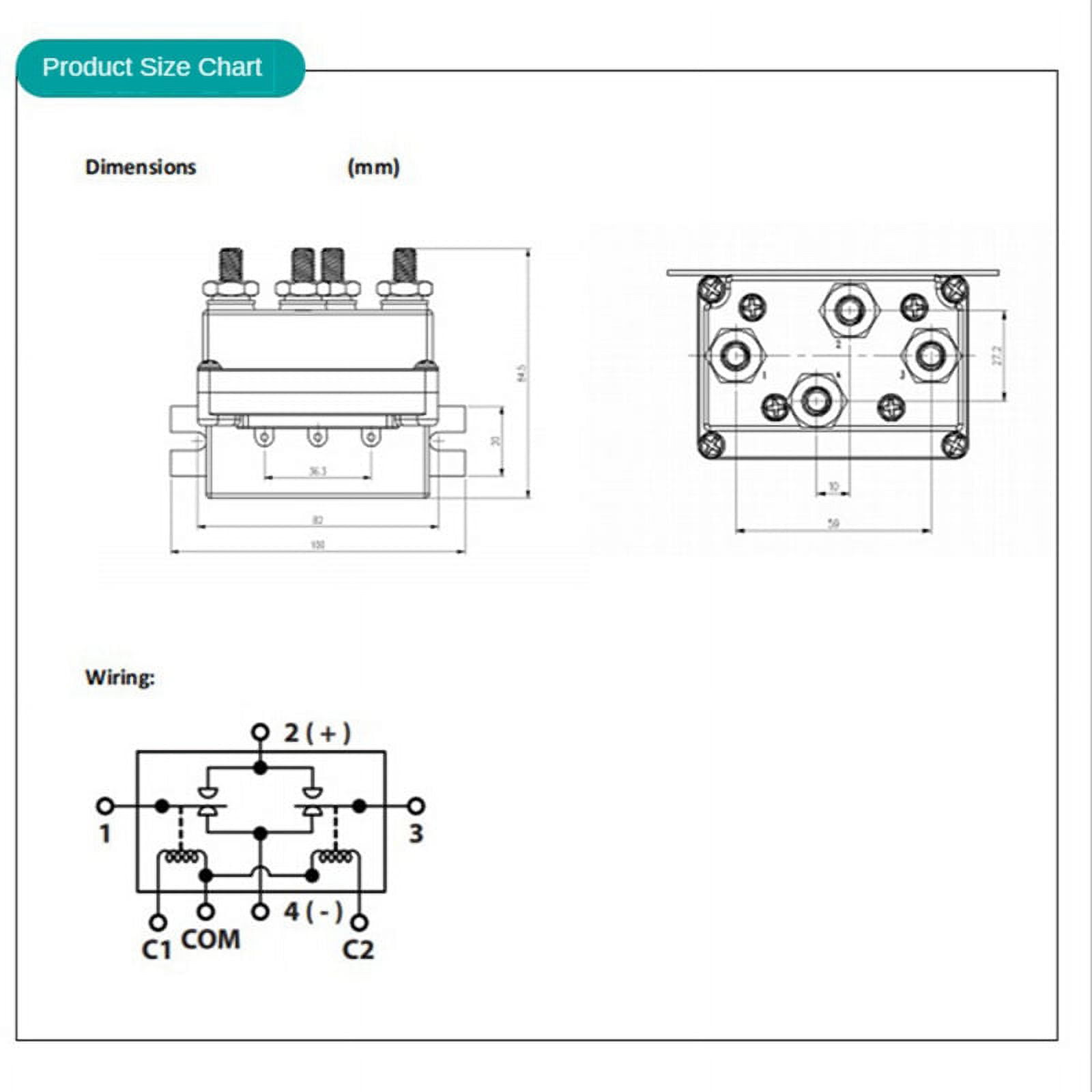 Universal Contactor Winch Control Solenoid Relay 12V 500A Winch Solenoid Relay 500A DC Switch 4WD ATV Control