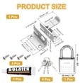 thumbnail image 2 of Uxcell 1-Pack Flip Latches, 1.8 in Stainless Steel Safety Door Lock Catch with Padlock Barn Door Lock Brushed Finish for Door[Right Open, Silver], 2 of 6