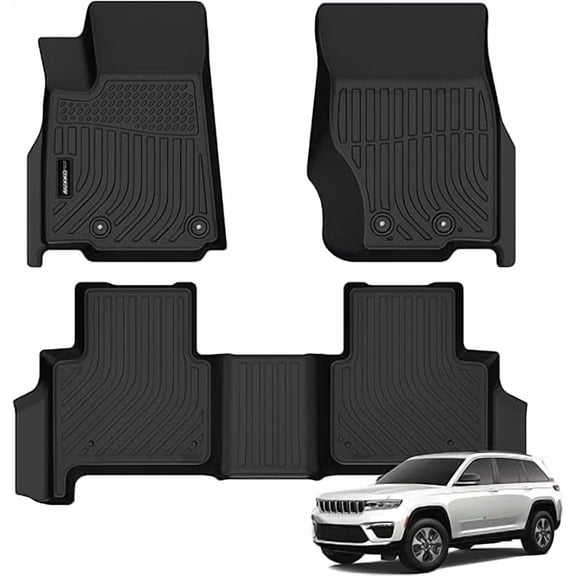 All Weather Floor Mats Fit for Jeep Grand Cherokee(WL Include 4xe, Not WK2 or WL75) 2022-2025 5 Seat Only TPE Rubber Liners All Season Guard Odorless Anti-Slip Floor Mats