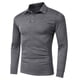 thumbnail image 1 of Hombres Sólido Casual Pullover Manga larga Turndown Slim Fit Camisa Blusa Pompotops oipoqjl27599, 1 of 8