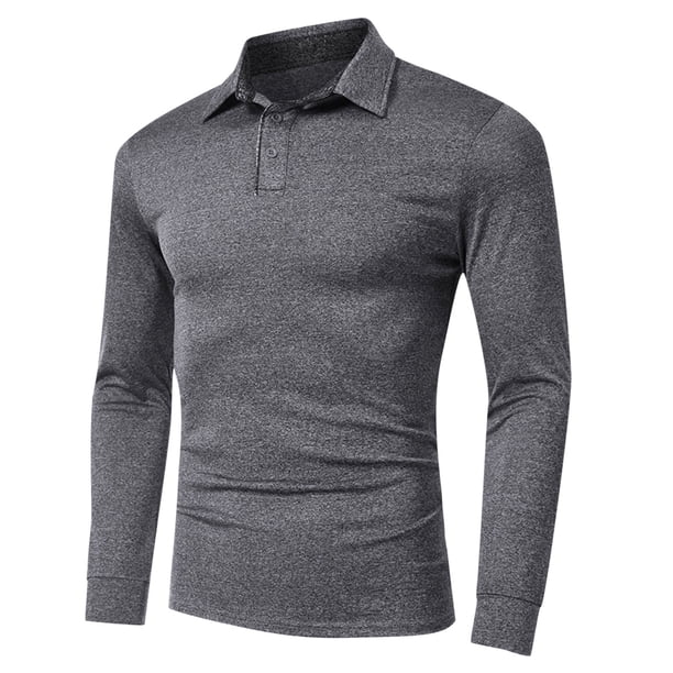 Hombres Sólido Casual Pullover Manga larga Turndown Slim Fit Camisa Blusa Pompotops oipoqjl27599