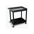 thumbnail image 2 of Luxor 24" x 32" Two Shelf Combination Tub/Flat Utility Cart - Black, 2 of 2